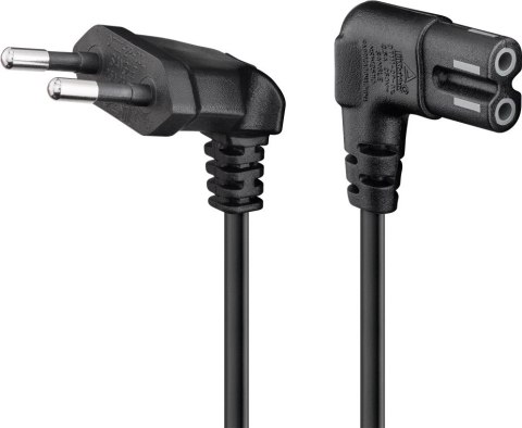 Kabel zasilający ósemka C7 Goobay 2x90 czarny 1m Kabel zasilający ósemka C7 Goobay 2x90 czarny 1m