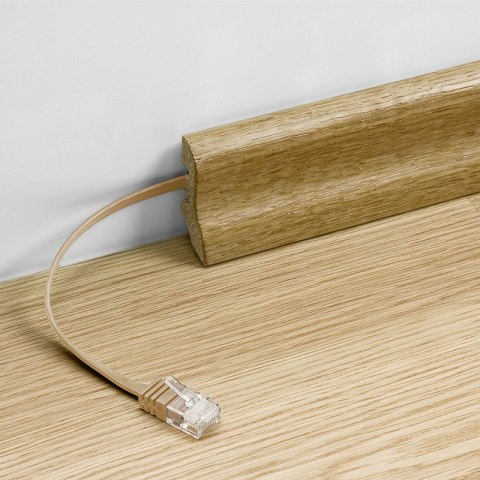 Kabel LAN Patchcord CAT 6 U/UTP płaski biały 3m