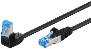 Kabel LAN Patchcord CAT 6A S/FTP 1x90 czarny 0.25m Goobay