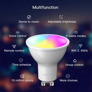 Inteligentna żarówka RGB WiFi GU10 Tuya Laxihub x2 LAXIHUB