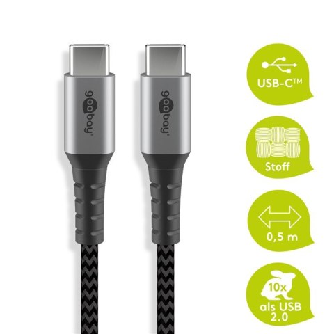 Kabel USB-C 2.0 480 Mb/s Goobay TEXTIL 1m