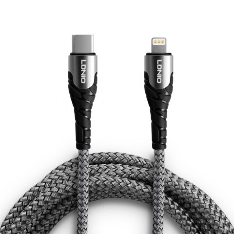 Kabel USB-C - Lightning LDNIO 1m szary 30W LC111 LDNIO