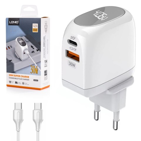 Ładowarka USB 30W panel LED kabel USB-C USB-C Ładowarka USB 30W panel LED kabel USB-C USB-C