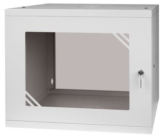 Szafa RACK 19'' 9U 600x450mm SZARA Szklane drzwi SPACETRONIK