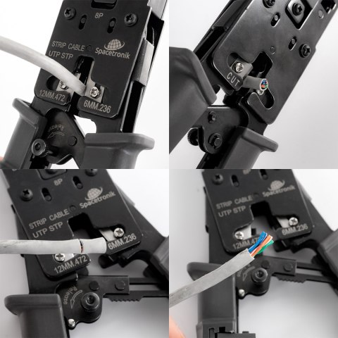 Zaciskarka RJ45/RJ12/RJ11 z testerem LAN NT-CT04 SPACETRONIK