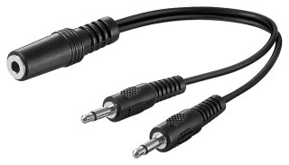 Adapter audio 1x gn - 2x wt jack 3.5mm 20cm Goobay Goobay