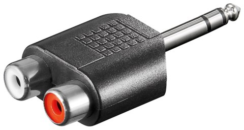 Adapter audio 2x RCA - Jack 6.35mm STEREO Goobay Adapter audio 2x RCA - Jack 6.35mm STEREO Goobay