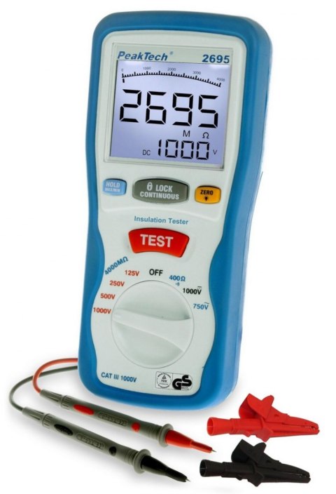 Cyfrowy Tester Izolacji 1000V PeakTech 2695 Cyfrowy Tester Izolacji 1000V PeakTech 2695