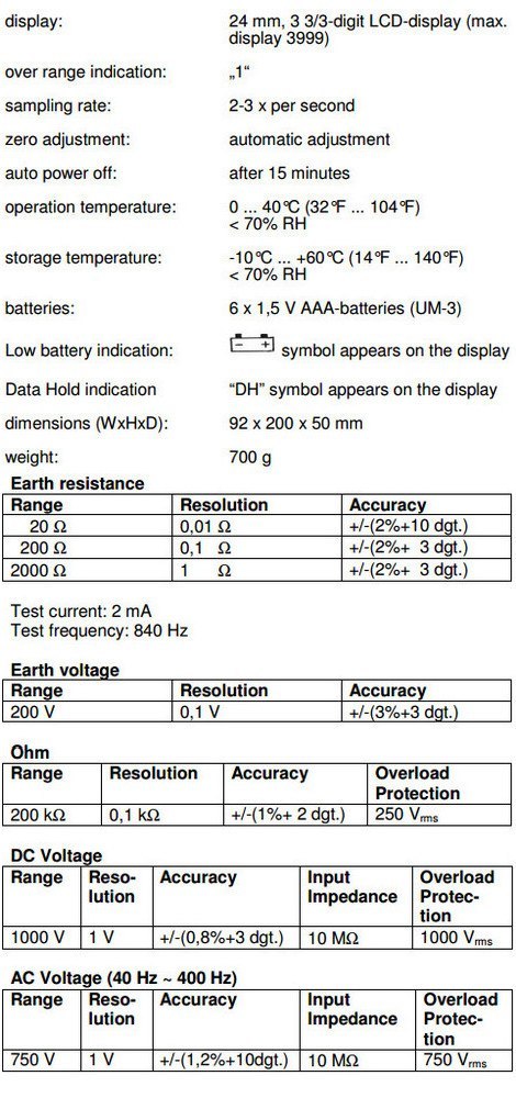 Cyfrowy Tester uziemienia i oporu PeakTech 2700 Cyfrowy Tester uziemienia i oporu PeakTech 2700