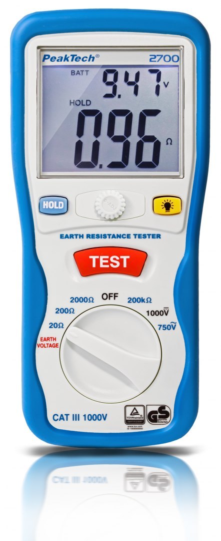 Cyfrowy Tester uziemienia i oporu PeakTech 2700 Cyfrowy Tester uziemienia i oporu PeakTech 2700