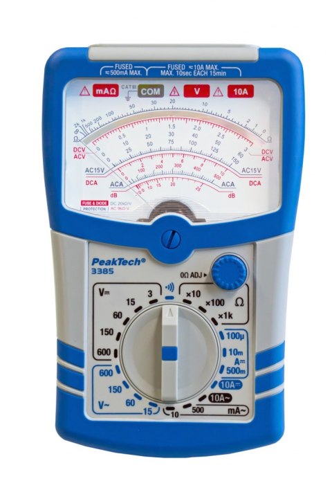Multimetr analogowy 600V 10A AC DC PeakTech 3385