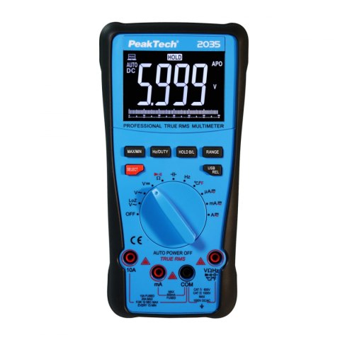 Multimetr cyfrowy 10A 1000V USB DCV PeakTech 2035 Multimetr cyfrowy 10A 1000V USB DCV PeakTech 2035