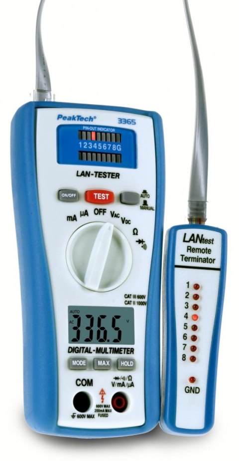 Multimetr z testerem sieci LAN PeakTech 3365 Multimetr z testerem sieci LAN PeakTech 3365