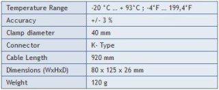 Sonda temperatury rur. węży K-type PeakTech TF-25