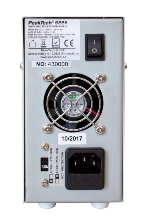 Zasilacz laboratoryjny 30V 10A PeakTech 6226 Zasilacz laboratoryjny 30V 10A PeakTech 6226
