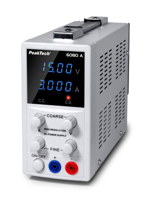 Zasilacz laboratoryjny 45W 15V 3A PeakTech 6080A Zasilacz laboratoryjny 45W 15V 3A PeakTech 6080A