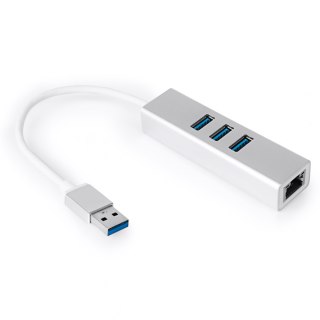 Multiport USB na 3 USB + RJ45 SPU-M07 srebrny SPACETRONIK