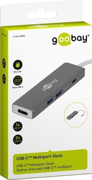 Adapter USB-C na HDMI USB-C PD 2xUSB3.0 SD Goobay Goobay