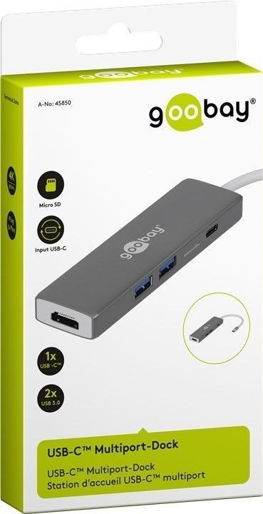 Adapter USB-C na HDMI USB-C PD 2xUSB3.0 SD Goobay Adapter USB-C na HDMI USB-C PD 2xUSB3.0 SD Goobay