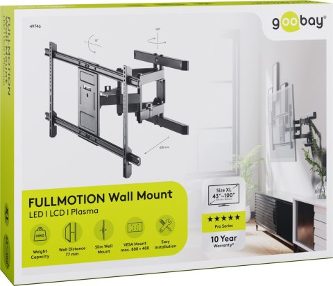 Uchwyt TV Goobay PRO FULLMOTION XL 43"-100" 60kg Uchwyt TV Goobay PRO FULLMOTION XL 43"-100" 60kg