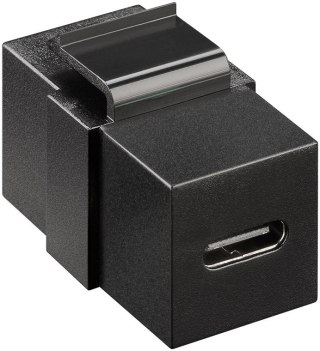 Złącze Keystone przedłużenie kabla USB-C czarne
