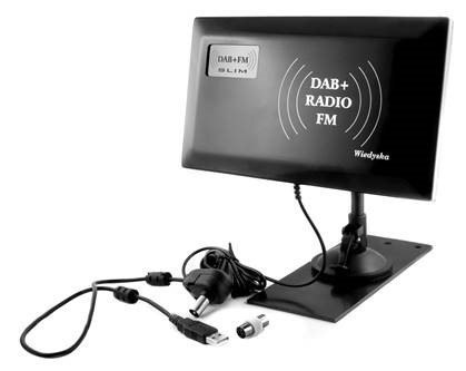 Antena radiowa pokojowa i zewnętrzna Slim FM DAB+ Antena radiowa pokojowa i zewnętrzna Slim FM DAB+