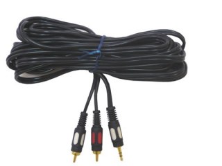 Kabel Jack3,5st-2RCA łezka złoty 10m --