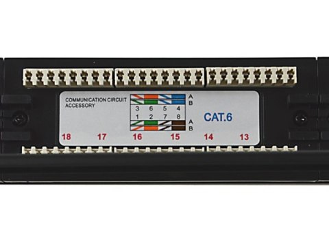 Patch panel 24-port UTP6 1U 19" z półką