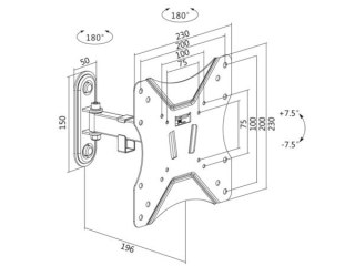 Uchwyt LCD 23"-42" 25kg czarny regulowany LogiLink