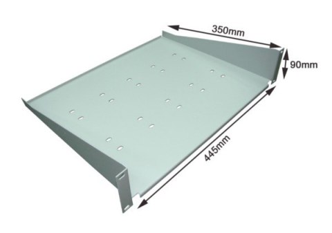Półka stała 19" 2U głębokość 350mm RAL7035 Półka stała 19" 2U głębokość 350mm RAL7035