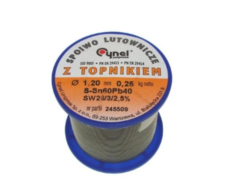 BOWI Cyna 1,20/ 250g Sn60Pb40 z topnikiem Cynel