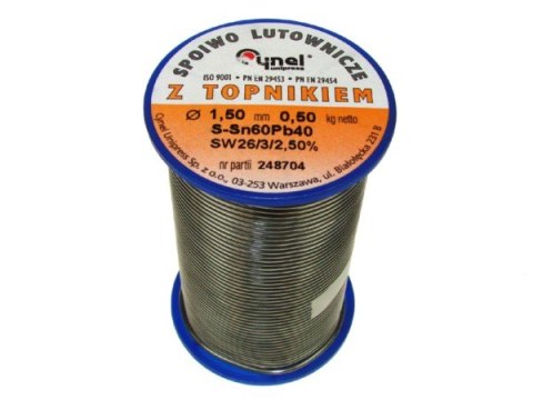 BOWI Cyna 1,50/ 500g Sn60Pb40 z topnikiem Cynel