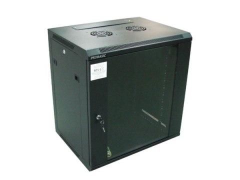 Szafa 19' wisząca ZETA 12U 600x450 RAL9004 szkło d Szafa 19' wisząca ZETA 12U 600x450 RAL9004 szkło d