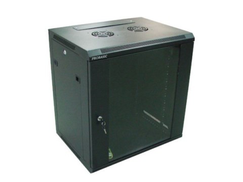 Szafa 19' wisząca ZETA 12U 600x450 RAL9004 szkło d Szafa 19' wisząca ZETA 12U 600x450 RAL9004 szkło d