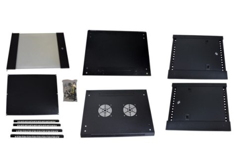 Szafa 19' wisząca ZETA 9U 600x450 RAL9004 szkłod Szafa 19' wisząca ZETA 9U 600x450 RAL9004 szkłod