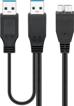 Kabel USB 3.0 x2 - micro-B do dysków Goobay 0.3m Goobay