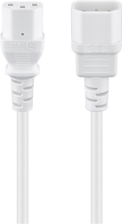 Kabel zasilający IEC C13 - C14 Goobay biały 0.5m Kabel zasilający IEC C13 - C14 Goobay biały 0.5m