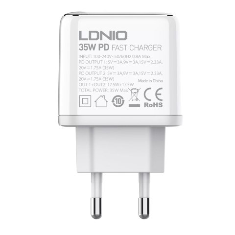 Ładowarka 2x USB-C 35W kabel USB-C USB-C