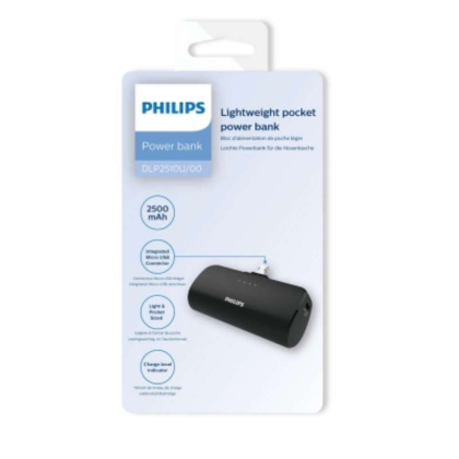 Power Bank 2500mAh na microUSB czarny Philips DLP2510U/00