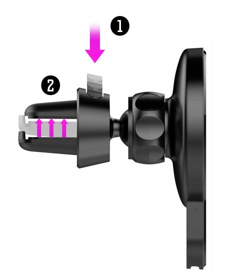 Uchwyt samochodowy z ładowarką Magsafe + Ring 15W