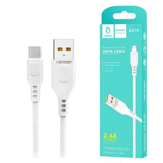 Denmen D01V Przewód microUSB 1m biały