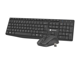 ZESTAW 2W1 NATEC SQUID CZARNY KLAWIATURA+MYSZ CZ/SK BEZPRZEWODOWA OPTYCZNA