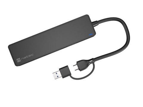 HUB USB-C 3.0 NATEC MAYFLY 4-PORTY CZARNY + ADAPTER USB-A HUB USB-C 3.0 NATEC MAYFLY 4-PORTY CZARNY + ADAPTER USB-A