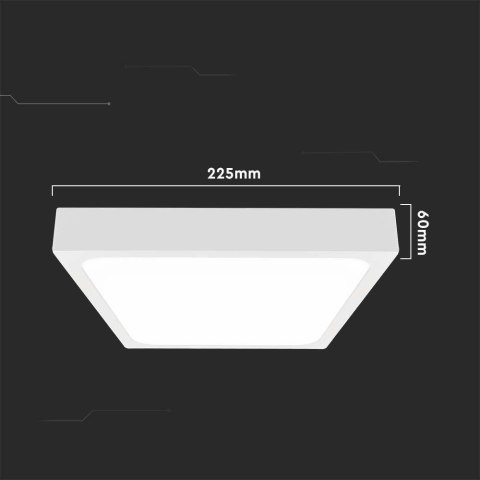 Plafon V-TAC 18W LED Kwadrat IP44 23x23cm Biały VT-8618W-SQ 3000K 1800lm Plafon V-TAC 18W LED Kwadrat IP44 23x23cm Biały VT-8618W-SQ 3000K 1800lm