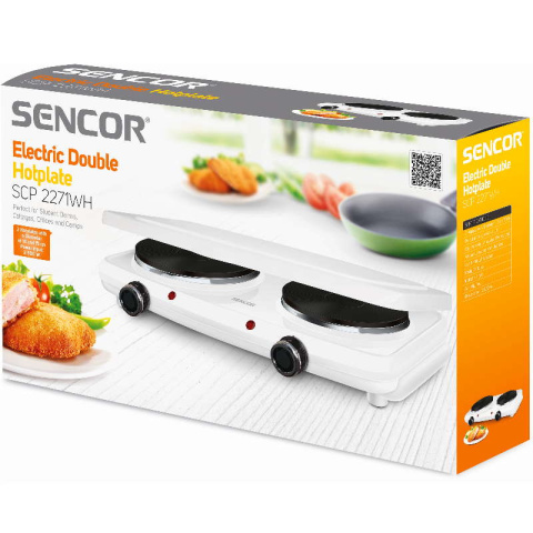 Sencor SCP2271WH-EUE4 Kuchenka elektryczna 2 palnikowa 2500W biała