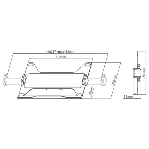 Uchwyt laptopa regulowany na otwory VESA SPB-002B SPACETRONIK
