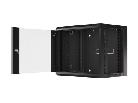 SZAFA INSTALACYJNA RACK WISZĄCA 19" 9U 450 CZARNA DRZWI SZKLANE LANBERG (ZŁOŻONA)