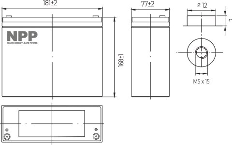 Akumulator LFP LiFePO4 12.8V 30Ah T12 Akumulator LFP LiFePO4 12.8V 30Ah T12