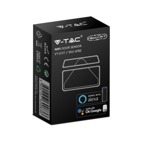 Czujnik Ruchu Otwarcia Drzwi Okna WiFi Biały SMART Google Home ALEXA V-TAC VT-5177 Czujnik Ruchu Otwarcia Drzwi Okna WiFi Biały SMART Google Home ALEXA V-TAC VT-5177