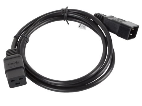 PRZEDŁUŻACZ KABLA ZASILAJĄCEGO IEC 320 C19->C20 SERWEROWY 1.8M VDE CZARNY LANBERG PRZEDŁUŻACZ KABLA ZASILAJĄCEGO IEC 320 C19->C20 SERWEROWY 1.8M VDE CZARNY LANBERG